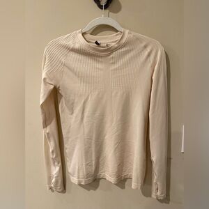 Nike Matthew M Williams Womens Cream Pullover Long Sleeve Crew Neck shirt Size S